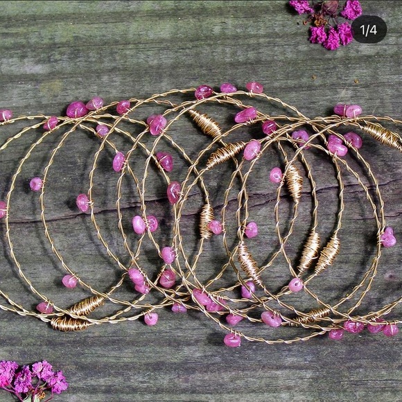 GUITAR STRING BRACELETS WITH NATURAL GEMSTONES - Picture 3 of 5